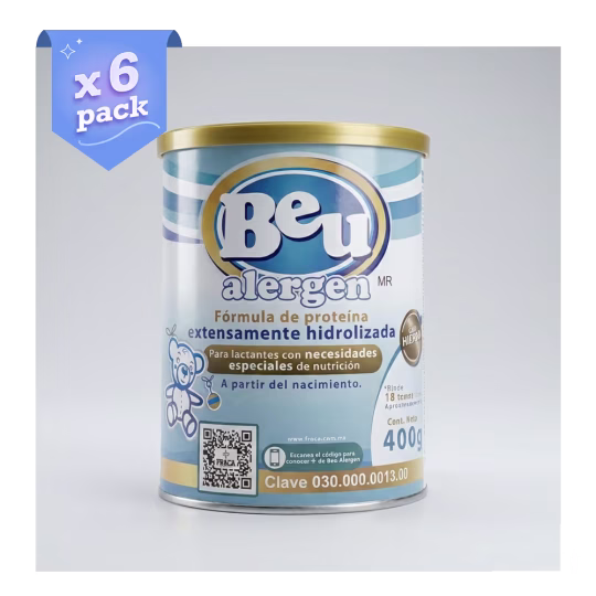 Beu Alergen - Fórmula no lactea, para pequeños con alergias a las proteínas de la leche de vaca. Ahorra comprando en 6packs