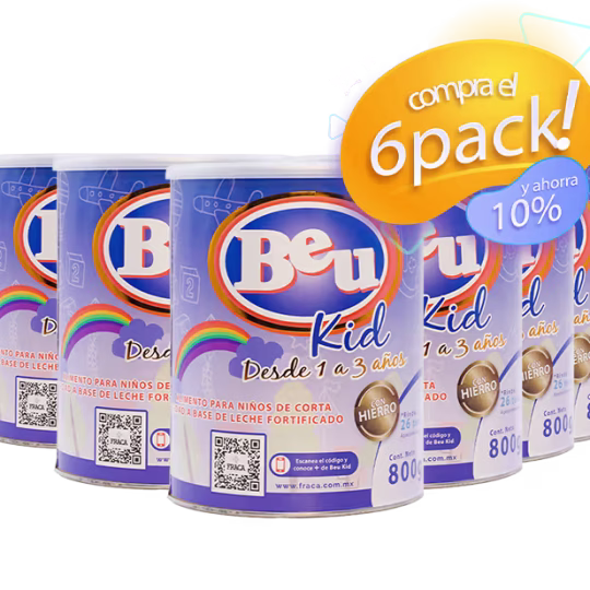 Beu Kid, fórmula infantil para pequeños de 3 años en adelante, fortificada con hierrro - Ahorra 10% comprando en 6pack