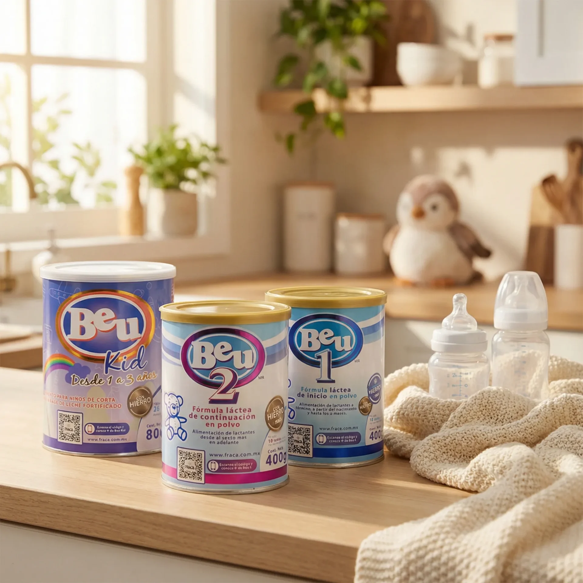 Fórmulas infantiles lacteas para bebés recién nacidos, prematuros o de más de 1 año.